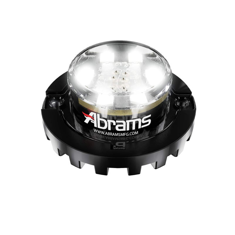 Abrams Blaster Emergency Vehicle LED Hideaway/Surface Mount Strobe Warning Light - White/White - Image 1